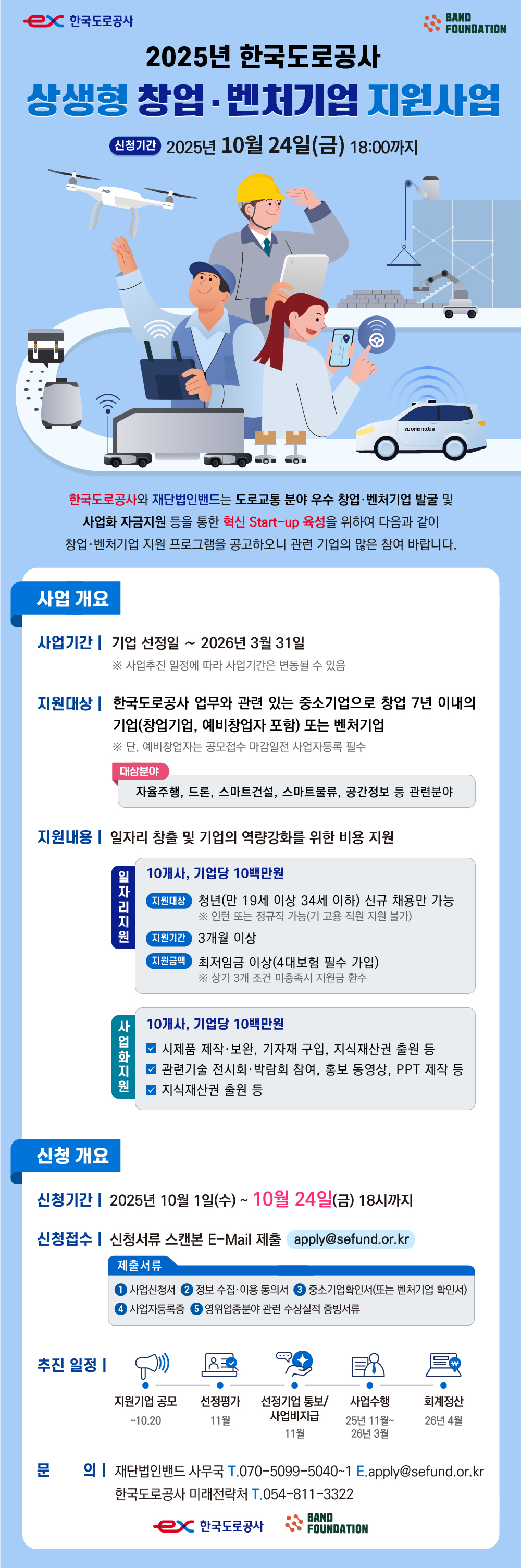 2025년 한국도로공사 상생형 창업, 벤처기업 지원사업 (~10/24)