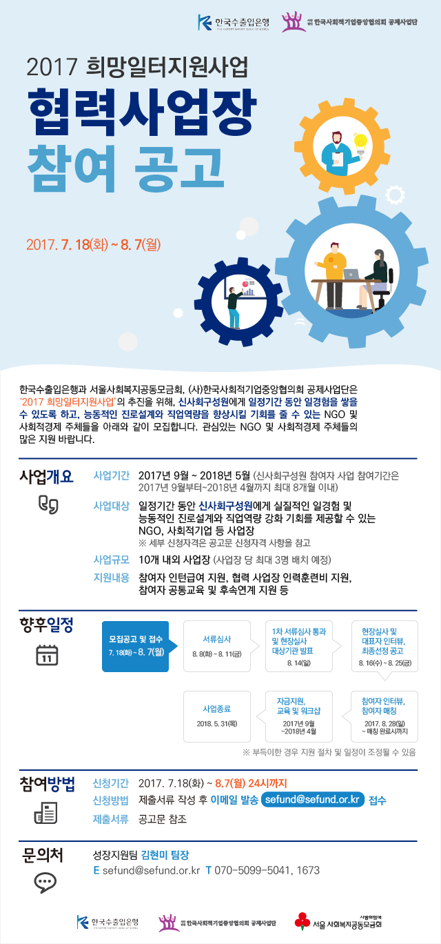 2017 희망일터 지원사업 모집 공고