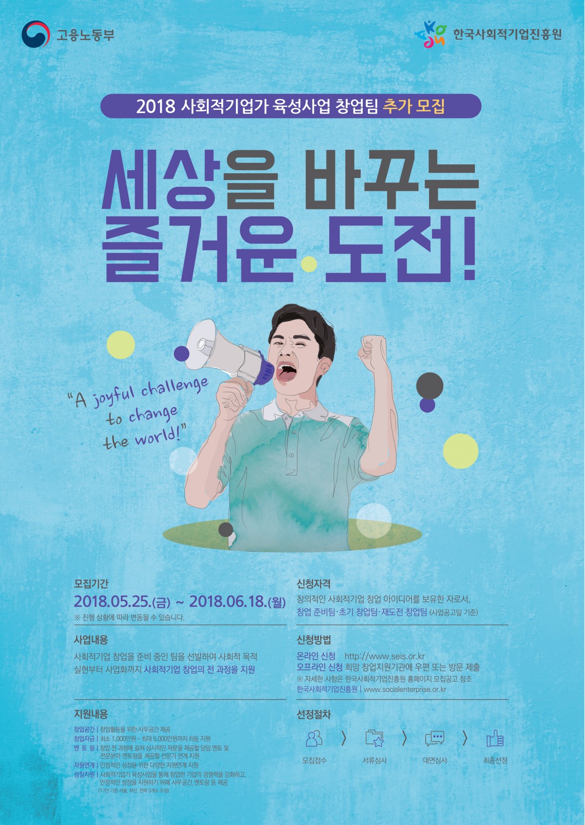 2018 사회적기업가 육성사업 창업팀 추가모집!