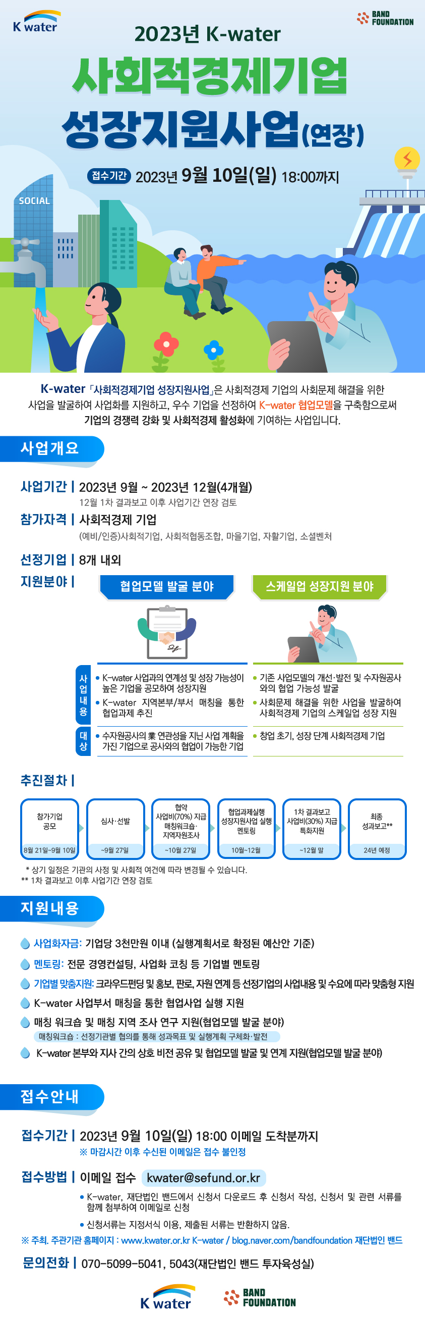 2023 K-water 사회적경제기업 성장지원사업(~9/10, 18:00)